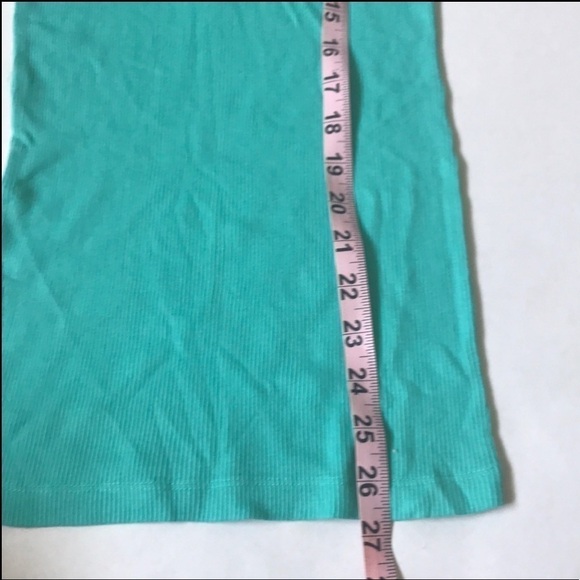 *SOLD* Victoria’s Secret scoop neck sleeveless Henley  teal ribbed tank top sma… - Picture 7 of 16